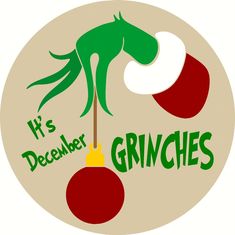 a christmas ornament with a horse on it's head and the words, his december grinches