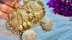 Latkan for Blouse, Lehengas, Saree | Indian-Pakistani ethnic, bridal & Navratri wear traditional style fashion Tassels **Item Description** Beautiful handmade unique style tassels -- Typically used as a traditional style touch to Indian Blouses, Sarees and Dupattas. Widely used in occasions, festivals, navratri, eid, weddings, bridal, mehndi, sangeet wedding guests etc. However, this can be multi-purpose based on your ideas & innovations anything from fashion styling, home decor, to adding boho/ traditional touch to any of your DIY projects.  # Package contains - Two latkans (a Pair) #  Tassel Size - 3.75*2 inches All pictures are taken in natural light but colour may be slightly different than the actual image due to phone/ camera settings. I am not accepting custom orders yet, but that o Traditional Zari Work Tikka, Traditional Jhumkas For Eid Festivities, Traditional Jhumkas For Eid Festival, Festive Tikka With Latkans For Eid, Festive Bollywood Style Tikka With Pallu, Festive Traditional Cutdana Jhumkas, Festive Traditional Jhumkas With Cutdana, Bollywood Style Tikka For Navratri Festive, Bollywood Style Tikka For Navratri