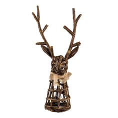 a decorative deer head made out of branches