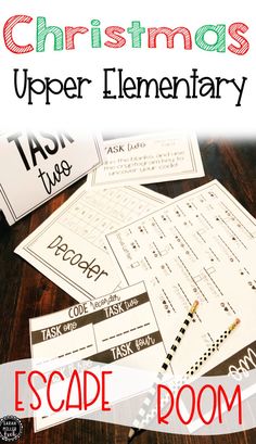 christmas upper elementary and middle school classroom activity pack for the escade room with free printables