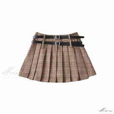 Elluis - Premium Womens High-Waisted Plaid Skirt Featuring Dual Waist Belt, Advanced Anti-Exposure Technology, Elegant Ruffle Accents, and Expertly Designed Pleated Motif Casual Belted Bottoms For Winter, Casual Fall Skirt With Belt Loops, Casual Mini Skirt With Belt For Work, Casual Fitted Skirt With Belt, Casual Fitted Belted Skirt, Casual Belted Skirt For Fall, Casual Belted Mini Skirt For Fall, Casual Fall Skirt With Belt, Casual Mini Skirt With Belt For Fall