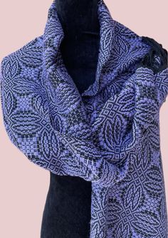 Handwoven shawls in Natural Fibers woven by Pam Goodyear in Cody, Wyoming. Years of experience allow her to create exquisite patterns with luxurious yarns. These pieces float across your skin. This striking overshot pattern elicits oohs and ahhs of pleasure from those who see it. Handwoven in an excellent mercerized cotton, this sumptuous wrap is substantial enough to ward off a chill as well as generate admiration.  This piece is available in both lavender and royal blue. Handwoven items are cr Cody Wyoming, Handwoven Shawls, Cotton Scarves, Handwoven Scarf, Scarf Gift, Cotton Scarf, Shawls And Wraps, Wyoming, Natural Fibers