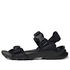 Adidas Terrex Hydroterra Sandals 'Core Black' ID4269 Black Open Toe Sandals For Outdoor, Black Sport Sandals For Hiking In Summer, Black Open Toe Hiking Sandals, Black Sport Sandals With Removable Insole For Outdoor Activities, Black Hiking Sandals With Vibram Sole, Black Sandals With Vibram Sole For Outdoor Activities, Black Sandals With Vibram Sole For Outdoor, Black Outdoor Sandals With Vibram Sole, Outdoor Sandals With Vibram Sole In Black