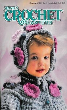 a child's crochet sweater and hat pattern with flowers on the hood