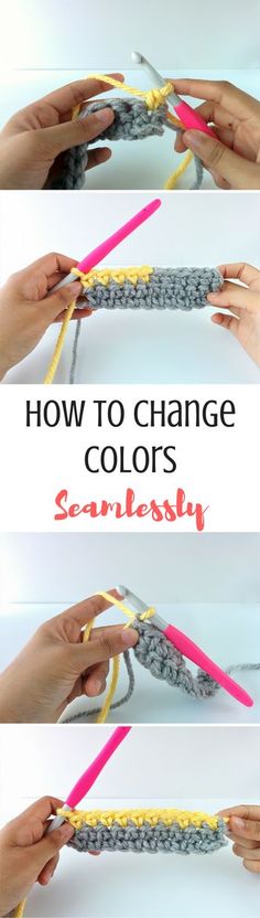 crochet how to change colors for scarves and sweaters - step by step instructions