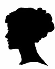 the silhouette of a woman's head is shown