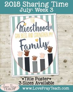 a poster with the words, 2013 sharing time july - week 3 and an image of hands reaching out to each other