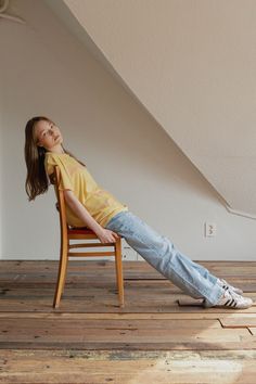 Looking for a comfortable and laid-back fit? Look no further than this Tired Girl T-Shirt! With a touch of vintage charm and playful lettering combinations, this shirt is perfect for warm days. Made with soft and durable 40 count cotton and woven with polyester, it has a refreshing feel and enhanced durability. Plus, it's been washed multiple times for that extra touch of softness. The double-layer fabric from Hotel 827 ensures a delicate and rich print of our protagonist, Jules, a relatable cha Comfortable Stretch T-shirt For Spring, Casual Yellow T-shirt For Loungewear, Vintage Stretch T-shirt For Spring, Yellow Stretch Casual T-shirt, Casual Yellow Stretch T-shirt, Yellow T-shirt For Loungewear In Spring, Yellow T-shirt For Spring Loungewear, Yellow Spring T-shirt For Loungewear, Yellow Casual T-shirt For Loungewear