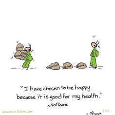 two people are standing in front of rocks with the words i have chosen to be happy because it is good for my health