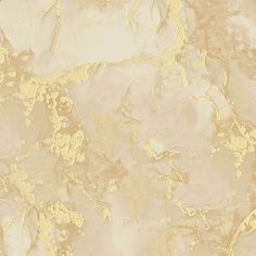 a beige and gold marble textured wallpaper with some yellow paint on the surface