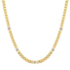 Square Tennis Necklace with 5 Illusion-Set Diamond Accents Gold Tennis Necklace, Jennifer Meyer, Yellow Gold Jewelry, Tennis Necklace, The Square, Rose Gold Diamonds, Evening Attire, White Diamonds, Diamond Clarity