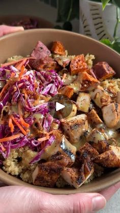 26K views · 420 reactions | Hot Honey Chicken Bowls with roasted sweet potatoes, cabbage carrot slaw, quinoa & hot honey dressing! #mealprep #mealprepideas #healthyfood | Crowded Kitchen