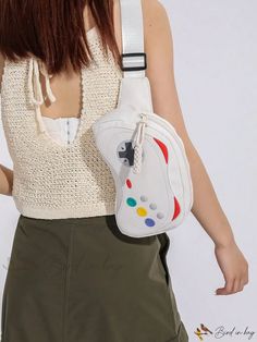 Bird in Bag - Unique Game Cool Paint-Child Style Crossbody Shoulder Bag for Phone Cartoon Bag, Novelty Bags, Waist Bags, Word Wrap, Bird In Bag, White Patterns, Sling Bag, Crossbody Shoulder Bag, Kids Fashion