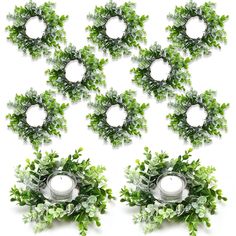 PRICES MAY VARY. Package Includes: you will receive 8 pieces of eucalyptus candle rings wreaths. These floral candle wreaths have an overall diameter of 7.87 inches with an inner diameter of 3.15 inches, suitable for most pillar candles, jar candles, candlesticks, lanterns, candle holders, and other table displays enough quantity can meet your daily needs and various decorative needs, notes: the package does not include candle cups and candles Reliable Material: eucalyptus wreath is made from PV Farmhouse Wedding Table, Greenery Wreath Wedding, Wedding Centerpeices, Bridal Umbrella, Eucalyptus Candle, Specialty Candles, Boho Wreath, Table Party, Candle Wreaths