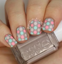 Hello guys! Today I have potentially one of my favorite manicures that I have ever done! The prompt for Day 8 of the challenge is "polka dots", and I decided to keep it simple by just doing plain ol' polka dots. (But I picked some pretty cute colors!)... Polka Dot Nail Designs, Dot Nail Designs, Polka Dot Nail Art, Unghie Nail Art, Dot Nail Art, Manicure Gel, Polka Dot Nails, Dots Nails, I Love Nails