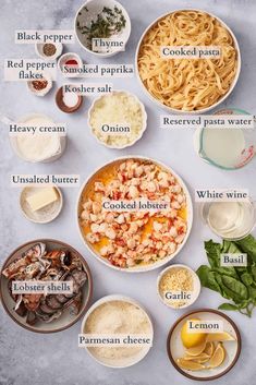 the ingredients for this pasta dish are shown