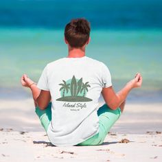 Island Style Tee - Global Village Kailua Boutique Relaxed Summer T-shirt For Relaxation, Casual Branded T-shirt For Summer, Casual Summer T-shirt With Branding, Casual Branded Summer T-shirt, Relaxed T-shirt For Summer Relaxation, Leisure T-shirt With Screen Print And Relaxed Fit, Casual Screen Print T-shirt For Leisure, Relaxed Short Sleeve T-shirt For Relaxation, Relaxed Cotton T-shirt