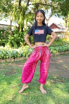 Thailand Pants, Peacock Pants, Harem Yoga Pants, Kids Harem Pants, Baby Harem Pants, Thai Pants, Comfy Clothing, Festival Pants, Pink Peacock