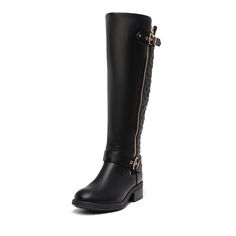 a woman's black boots with zippers on the side