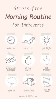 A Stress-free Morning Routine For Introverts For A Productive Day Morning Routine For Busy Women, Morning Routine Inspiration, Morning Routine Checklist For Women, Things To Do In The Morning, Simple Morning Routine, Healthy Routines, Morning Routine Productive