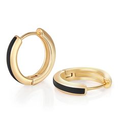 PRICES MAY VARY. EVERYDAY WEAR HOOP EARRINGS - These small black enamel huggie gold hoop earrings are enameled and Cubic Zirconia paved designed, lightweight and comfortable to wear or take off. It will always catch other’s eyes easily when you wear them, accessorizing for any occasions, which can perfectly solve the difficulty of your choice. The mini huggies are very suit for upper lobe BLACK ENAMEL HOOP EARRINGS - 0.47/0.55/0.63”(12/14/16mm）in diameter for gold hoops with black & white enamel Gold Huggies, Oil Drop, Black Hoops Earrings, Cartilage Jewelry, Gold Earrings For Women, Chunky Hoop Earrings, Small Hoop Earrings, Mini Hoop Earrings, Trendy Earrings