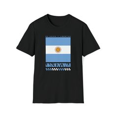 Argentina Retro T-Shirt - Ezra's Clothing - T-Shirt Retro T Shirt, World Travel, National Flag, Retro Tshirt, Charcoal Color, Estilo Retro, Military Green, Polished Look, Twill Tape