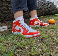 WMNS Air Jordan 1 Mid "Habanero Red" Wmns Air Jordan 1, Retro Basketball Shoes, Red Color Schemes, Retro Basketball, Air Jordan Sneakers, Air Jordan 1 High, Jordan 1 High, Air Jordan 1 Mid, Jordan 1 Mid