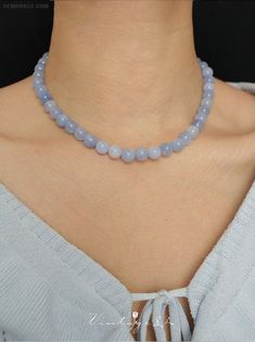 10% off now|Free shipping world-wide. Natural Stone Blue Beads Necklace at GemGrace. Click to learn our pro custom-made service for wedding dress, formal dress. View #Necklaces for more ideas. Blue Beads Necklace, Blue Green Wedding, Modest Prom, High Low Prom Dresses, Purple Prom Dress, For Wedding Dress, Country Wedding Dresses, Tea Length Wedding Dress, Bridal Party Dresses