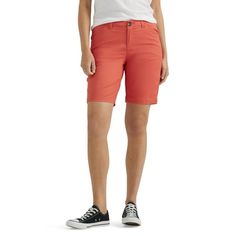 Love the length of Lees 9 Chino shorts. These shorts are crafted in a cotton stretch fabric that offers an effortless, move-with-you fit. Slightly longer chinos flatter your above the knee outfits. These mid-rise shorts are waiting for all your cutest tops and blousesthey are sure to become the seasons go-to for running around town or kicking back and relaxing. Size: 16.  Color: Pink.  Gender: female.  Age Group: adult. Mid Rise Shorts, The Seasons, Chino Shorts, Above The Knee, Cute Tops, The Knee, Gender Female, Stretch Fabric, Size 16