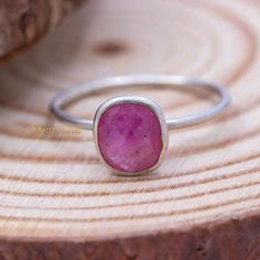 Delicate Pink Sapphire Ring, 925 Silver Ring , Fine Silver Ring, Ruby Gemstone Ring, Women Ring, Birthdays Gifts,  Anniversary Gifts  Gemstone Details ✦ Gemstone: Sapphire, Amethyst, Citrine, Garnet, Iolite, Rose Quartz, Lemon Topaz, Smokey Quartz ✦ Gemstone Type: Natural ✦ Gemstone Shape: Cushion ✦ Gemstone Color: Pink ✦ Gemstone Cut: Faceted ✦ Number of Gemstones: 1 ✦ Gemstone Grade: Excellent METAL DETAILS  ✦ Metal: 925 Sterling Silver ✦ Metal Plating: Silver/ Yellow Gold/ Rose gold ✦ Gross W Minimalist Silver Ruby Gemstone Ring, Minimalist Ruby Ring As Gift, Minimalist Ruby Ring For Gift, Minimalist Pink Gemstone Stackable Rings, Minimalist Stackable Adjustable Ruby Ring, Simple Stackable Gemstone Rings As Gift, Everyday Stackable Ruby Ring, Minimalist Adjustable Sapphire Ring, Sapphire Silver Ring