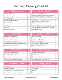 the bathroom cleaning checklist is shown in pink