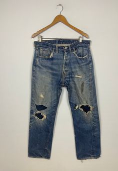 *ITEM: Vintage Levis 501XX USA Selvedge               Denim Faded Blue Jeans 1960s Levis              Big E Jeans  Distressed Levis Denim              W34" *ITEM DETAILS: 👇🏻 Please be aware that all vintage items will usually show a few signs of wear or fading due to age, but anything visible such as stains or holes, and serious flaws have been photographed.For any further information on this item please contact us and we will be happy to help. *SIZE: 34" *ACTUAL SIZE MEASUREMENT: 👇🏻 *PIT TO Retro Ripped Light Wash Bottoms, Retro Ripped Medium Wash Bottoms, Vintage Faded Cutoff Jeans, Vintage Washed Cutoff Jeans, Retro Washed Blue Distressed Bottoms, Retro Blue Cutoff Jeans, Vintage Ripped Washed Blue Jeans, Vintage Medium Wash Cutoff Jeans, Vintage Cutoff Cotton Jeans