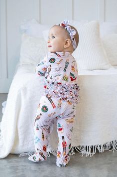 Bamboo Nutcracker One-Piece Zip Up Footie Baby Pajamas Clara The Nutcracker, Sugarplum Fairy, Nutcracker Collection, Autumn Moon, Prima Ballerina, Holiday Photoshoot, Footie Pajamas, Romper Bodysuit, Bamboo Pajamas