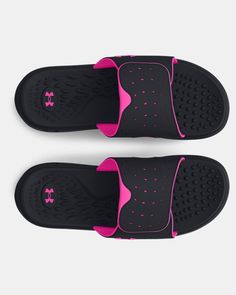 Adjustable synthetic strap with soft foam lining for added comfort & perforations for breathability|Medial strap cut out to help provide strategic pressure point relief|Textured foam footbed for unprecedented comfort|EVA outsole built with durable traction pods in heel for lightweight cushioning & comfort Under Armour Workout Sneakers With Cushioned Footbed, Casual Under Armour Sneakers For Workout, Breathable Synthetic Sport Sandals For Light Sports, Under Armour Sneakers With Arch Support For Light Sports, Sporty Breathable Sport Sandals With Ergonomic Fit, Under Armour Functional Sneakers With Arch Support, Under Armour Breathable Sneakers For Workout, Breathable Under Armour Sneakers For Workout, Comfortable Black Sneakers With Gel Cushioning