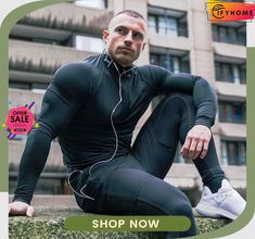 Men's Compression Shirt Running Shirt Long Sleeve Base Layer Athletic Athleisure Winter Breathable Quick Dry Soft Running Jogging Training Sportswear Activewear Solid Colored Black Dark Green Athleisure Winter, Mens Gym, Compression T Shirt, Pieces Men, Workout Clothing, Mens Compression, Fitness Gear, Compression Tights, Men's Health