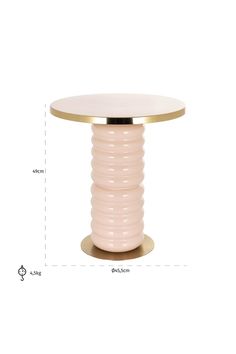 the side table is shown with measurements for it