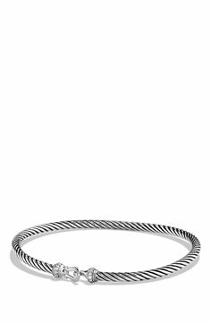 Main Image - David Yurman 'Cable Buckle' Bracelet with Diamonds David Yurman Buckle Bracelet, Yurman Bracelet, Bracelet With Diamonds, David Yurman Bracelet, Accesories Jewelry, David Yurman Jewelry, Buckle Bracelet, Butterfly Bracelet, Hook Clasp