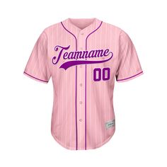 Custom Sublimation Pink Pinstripe Baseball Jersey Names and numbers are sublimated. No Minimum Order Free Shipping It will take 1-3 weeks to ship out If you would like to change the jersey's design, please contact us via the contact page or live chat. Features Made of Mesh Fabric: The jersey is 100% polyester mesh fabric. It is breathable and quickly dry. Sublimation Tracking Twill: All letters and numbers of the jersey are sublimated. Compared with traditional printed jerseys, it is durable and good-looking. For Daily Wear and Sports: The jersey weighs around 0.55 lb - 0.77 lb. You can wear it for daily, parties or sports. Authentic game-day accents and details Shorter, slimmer cut for an on-court look Size Chart Size Length Chest S 26.4'' 36.2'' M 27.2'' 39.4'' L 28'' 42.5'' XL 28.7'' 45 Pink Team Spirit Jersey For College, Pink College Jersey With Team Spirit, Varsity Jersey With Sublimation Print For Sports Events, Pink College Jersey With Team Spirit Style, Pink Letter Print Baseball Jersey, Pink College Team Spirit Jersey, Pink College Jersey For Team Spirit, Pink College Jersey With Letter Print, College Pink Jersey With Letter Print