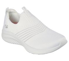 Step in flexible comfort and athletic style with Skechers Ultra Flex 3.0 - Classy Charm. This Stretch Fit slip-on features an engineered knit upper with a Skechers Air-Cooled Memory Foam insole. | Skechers Women's Ultra Flex 3.0 - Classy Charm Sneaker Comfortable White Running Shoes With Arch Support, White Slip-resistant Slip-on Sneakers For Sports, Functional White Slip-on Sneakers For Light Exercise, White Slip-on Sneakers For Jogging, Comfortable White Slip-on Sneakers For Sports, Functional White Slip-on Sneakers For Sports, Slip-on Slip-resistant Running Shoes For Sports, White Functional Slip-on Sneakers For Sports, White Slip-on Running Shoes With Breathable Mesh