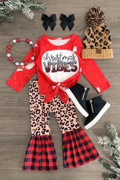 Christmas Vibes Bell Bottom Set - Sparkle in Pink Plaid Bell Bottoms, Cute Christmas Quotes, Country Baby Girl, Woman Costumes, Trendy Christmas Outfits, Christmas Fits, Western Baby, Sparkle In Pink, Wallpaper Texture