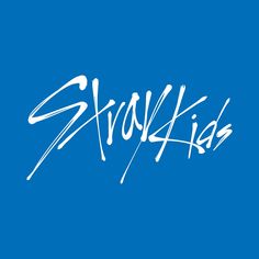 the word ski kids written in white on a blue background