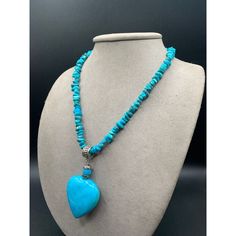 Turquoise Heart Necklace With Heart Beads, Handmade Blue Heart Turquoise Necklace, Handmade Blue Heart Shaped Turquoise Necklace, Handmade Heart-shaped Turquoise Necklace, Blue Heart-shaped Bohemian Turquoise Necklace, Bohemian Heart-shaped Turquoise Necklace, Bohemian Blue Heart-shaped Turquoise Necklace, Bohemian Blue Heart Turquoise Necklace, Blue Turquoise Heart Pendant Necklace