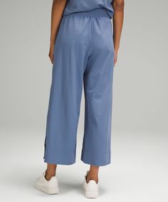 These High-Rise, Wide-Leg Crops Flow With Your Every Move For An Easy Approach To Your Daily Routine. Designed For Casual. Relaxed Fit Is Roomy Through Glutes And Thighs:sits Away From Body, Hip To Hem:intended To Sit Above Ankle. Hand Pockets With Hidden Card Sleeve. | Stretch Woven High-Rise Wide-Leg Cropped Pant Versatile Relaxed Fit Lululemon Pants, Lululemon Relaxed Fit Versatile Pants, Versatile Tapered Leg Lululemon Bottoms, Versatile Lululemon Tapered Leg Bottoms, Versatile Lululemon Tapered Leg Pants, Lululemon Straight Leg Bottoms With Elastic Waistband, Casual Straight Leg Lululemon Activewear, Lululemon Bottoms With Elastic Waistband And Straight Leg, Versatile Lululemon Bottoms With Elastic Waistband