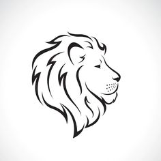 lion head design on white background