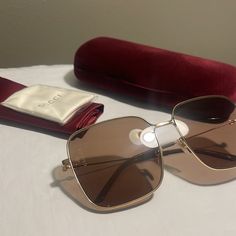 Brand New!!! Never Used. Comes With Case, Cards, And Paperwork. Chic Beige Sunglasses For Formal Occasions, Luxury Beige Sunglasses With Gradient Lenses, Elegant Cream Sunglasses With Tinted Lenses, Elegant Beige Square Frame Sunglasses, Designer Beige Sunglasses With Tinted Lenses, Designer Beige Sunglasses With Gradient Lenses, Luxury Cream Sunglasses With Gradient Lenses, Designer Brown Evening Sunglasses, Luxury Beige Sunglasses