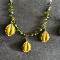 Durian Fruit Necklace or Earrings 1746 - Etsy Bohemian Polymer Clay Jewelry As Gift, Handmade Nature-inspired Polymer Clay Jewelry, Bohemian Silver Resin Jewelry, Unique Yellow Jewelry With Matching Earrings, Silver Polymer Clay Pendant Necklace, Bohemian Resin Jewelry With Matching Earrings, Polymer Clay Pendant Jewelry For Crafting, Handmade Artisan Silver-plated Wire Jewelry, Handmade Artisan Silver Plated Wire Jewelry