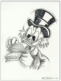 a drawing of mickey mouse with a hat on