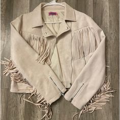 Western Tassel Jacket Heavier Suede Retails $140 New Without Tags No Stains, Still Soft! Tassel Jacket, Tassels, Jackets For Women, Jackets & Coats, Cream, Tags, Women Shopping, Color