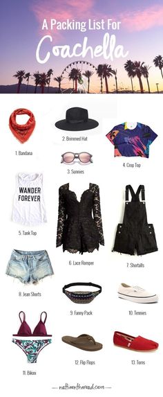 Coachella Packing List Festival Packing, Festival Packing List, Music Theme Birthday, Coachella 2019, Coachella Fashion, Sheer Skirt, Festival Style, Fashion Music, Bathing Suit Top