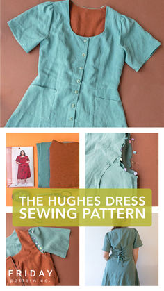 the sewing pattern for this dress is easy to sew, and has many different variations